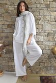 Loom & Thread Pin Tuck Blouse White /40=